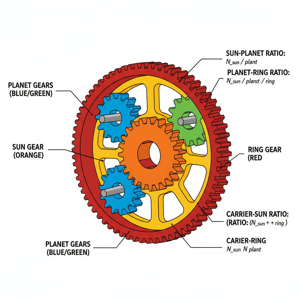 Mechanical Mechanisms Components Planetary Diagram